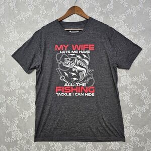 Teespring Fishing T-Shirt Mens Large Graphic Print Novelty Humor Fathers Day Dad